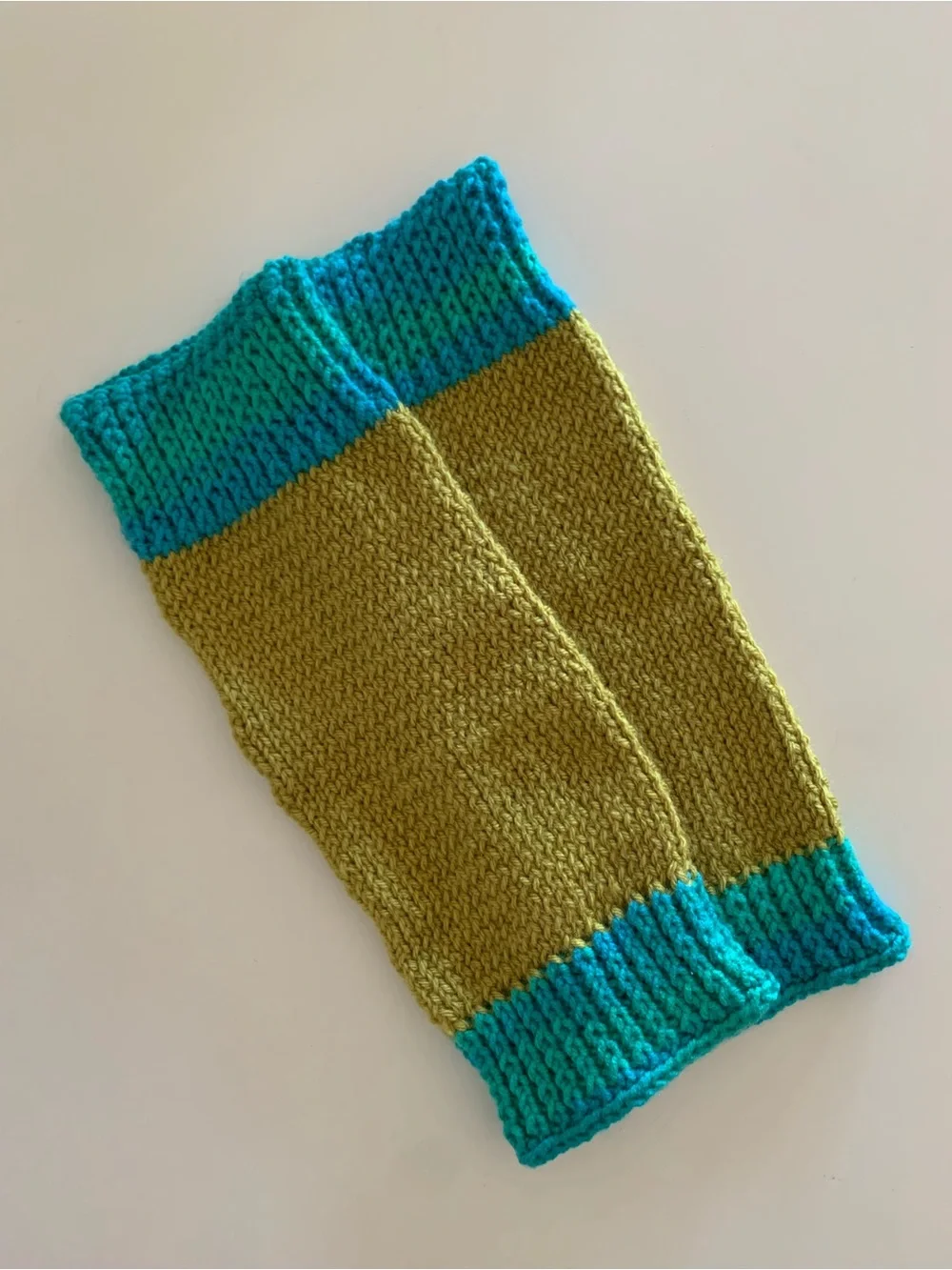 Women’s Knit Leg Warmers in Teal and Olive